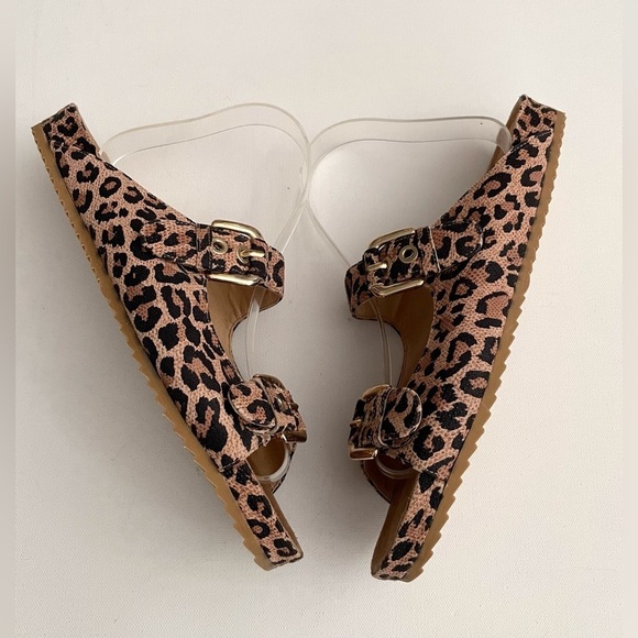 Stuart Weitzman Freely leopard cheetah suede buckle flat Sandal 10 - Picture 3 of 9